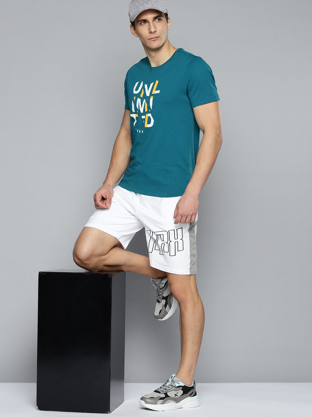 HRX By Hrithik Roshan Lifestyle Men Petrol Bio-Wash Typography Tshirts - Distacart