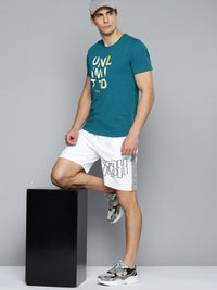 Thumbnail for HRX By Hrithik Roshan Lifestyle Men Petrol Bio-Wash Typography Tshirts - Distacart