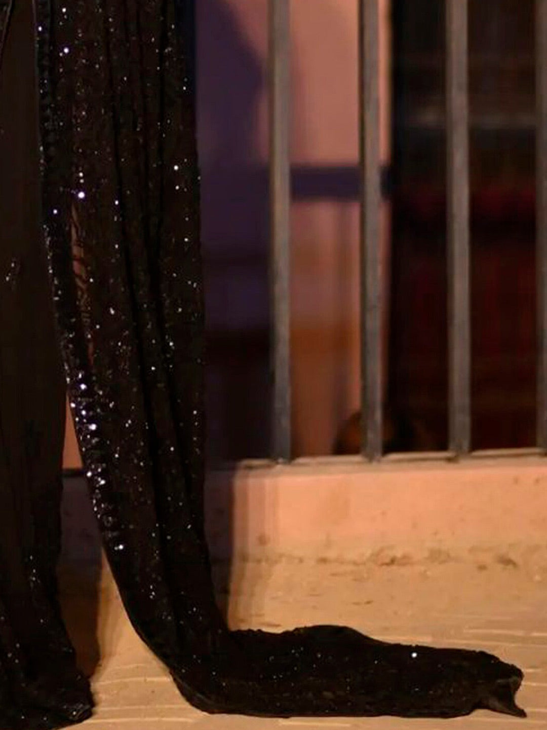 Sangria Black Sequinned Embellished Saree - Distacart