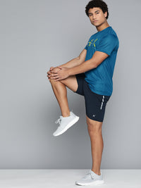 Thumbnail for HRX By Hrithik Roshan Training Men Blue Beast Rapid-Dry Brand Carrier T-shirt - Distacart