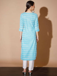 Thumbnail for Myshka Women Blue Printed Kurtas - Distacart