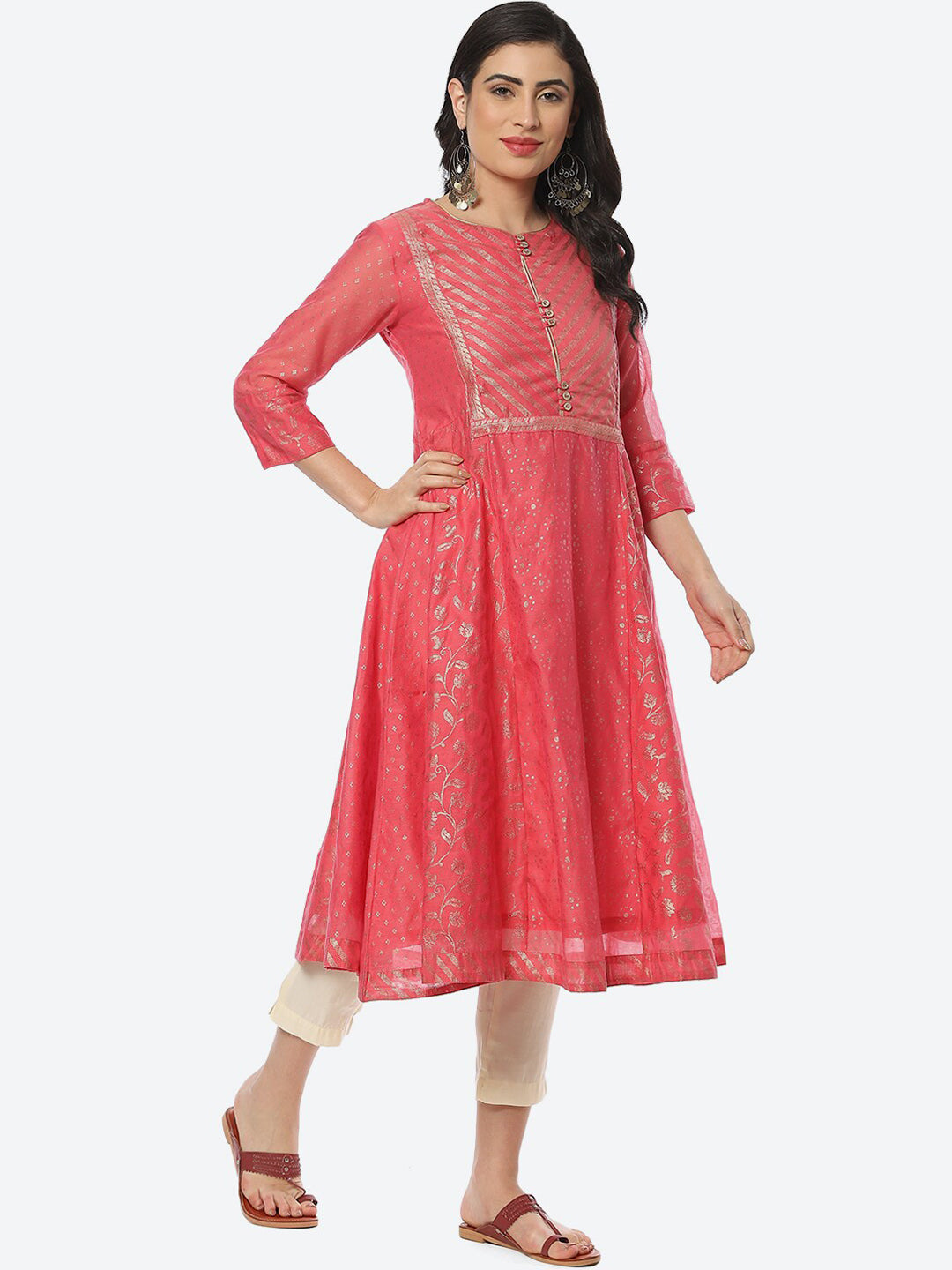 Biba Women Ethnic Motifs Printed Anarkali Kurta - Distacart