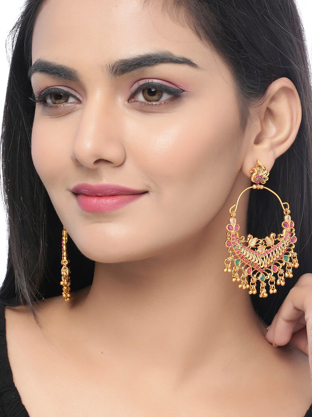 Shoshaa Gold-Plated Handcrafted Contemporary Chandbalis - Distacart