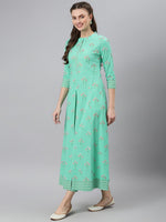 Thumbnail for Khushal K Floral Printed Pure Cotton Kurta with Trousers - Distacart