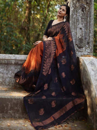 Thumbnail for Mitera Woven Design Zari Saree - Distacart