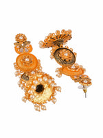 Thumbnail for Shoshaa Gold-Toned Contemporary Jhumkas Earrings - Distacart