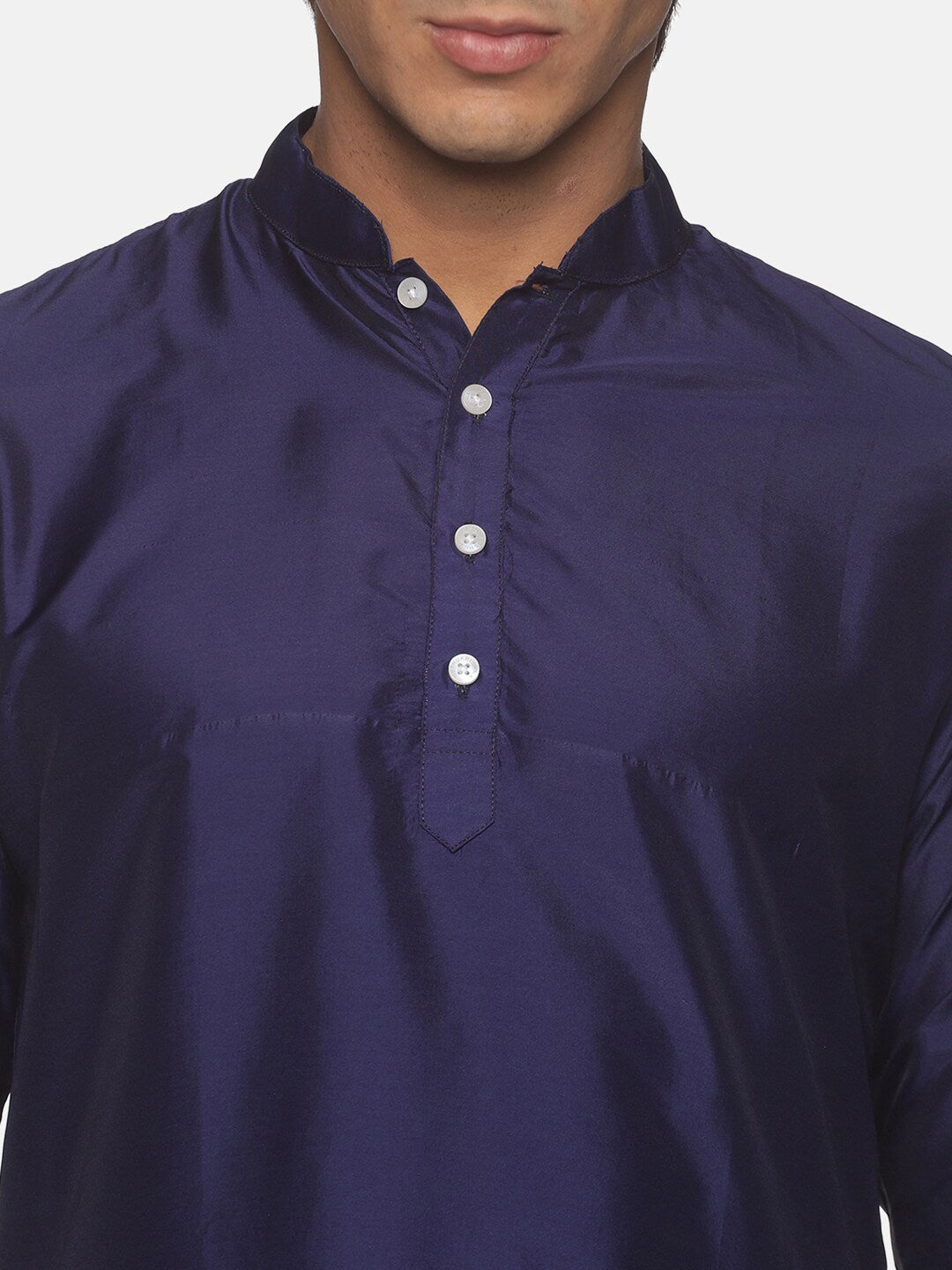 Sethukrishna Men Navy Blue Kurta with Pyjamas - Distacart