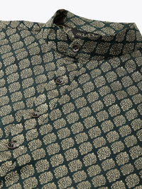 Thumbnail for Sojanya Men Green Ethnic Motifs Kurta with Pyjama & Nehru Jacket - Distacart