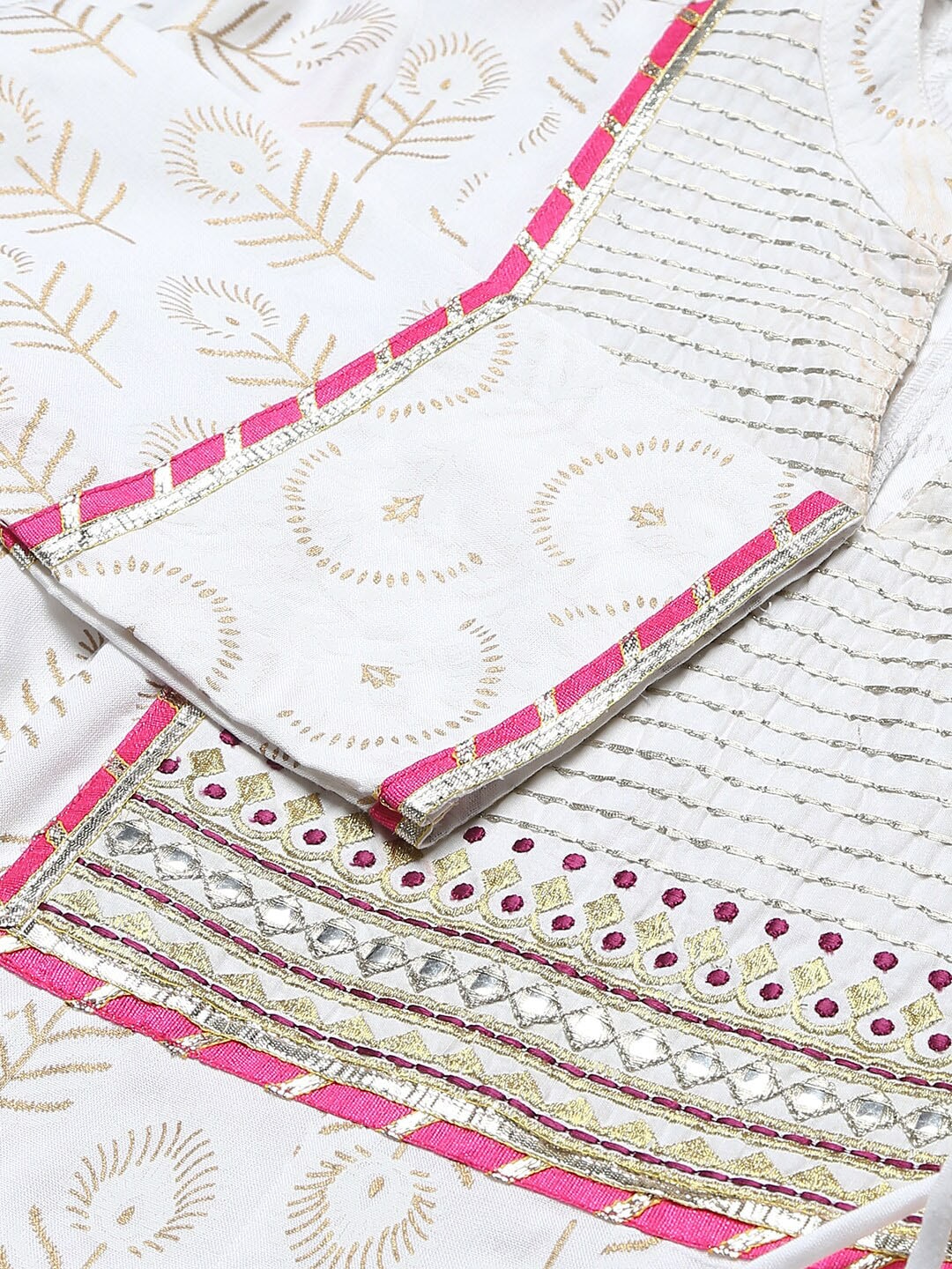 Khushal K Women White Printed Empire Design Anarkali Kurta - Distacart