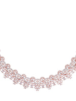 Thumbnail for Saraf RS Jewellery Rose Gold-Plated & White AD & CZ-Studded Contemporary Jewellery Set - Distacart