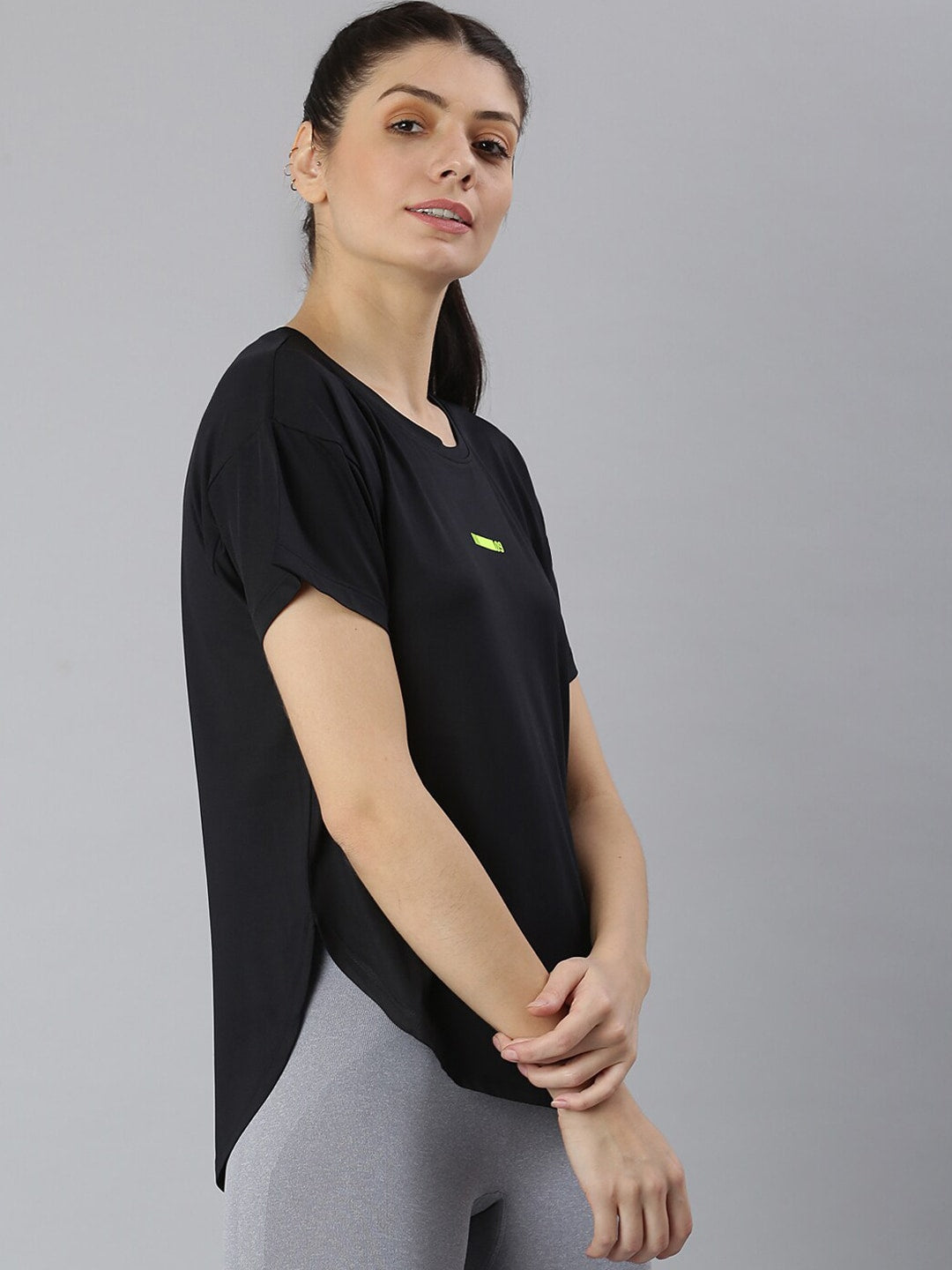 MKH Women Black Dri-FIT Sports T-shirt - Distacart