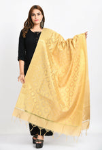 Thumbnail for Mominos Fashion Moeza Women's Banarsi Silk All Over Woven Design Golden Dupatta - Distacart