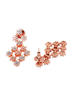 Thumbnail for Saraf RS Jewellery White Rose Gold-Plated AD Studded Necklace Jewellery Set - Distacart