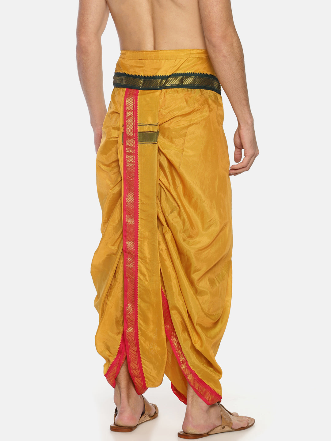 Sethukrishna Mustard Yellow Solid Readymade Dhoti Pant For Men - Distacart