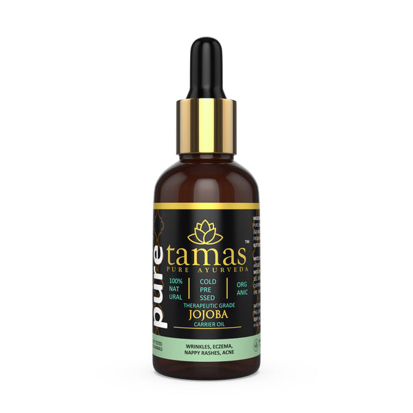 Tamas Pure Ayurveda 100% Organic Jojoba Cold Pressed Carrier Oil- USDA Certified Organic- 30ML - Distacart