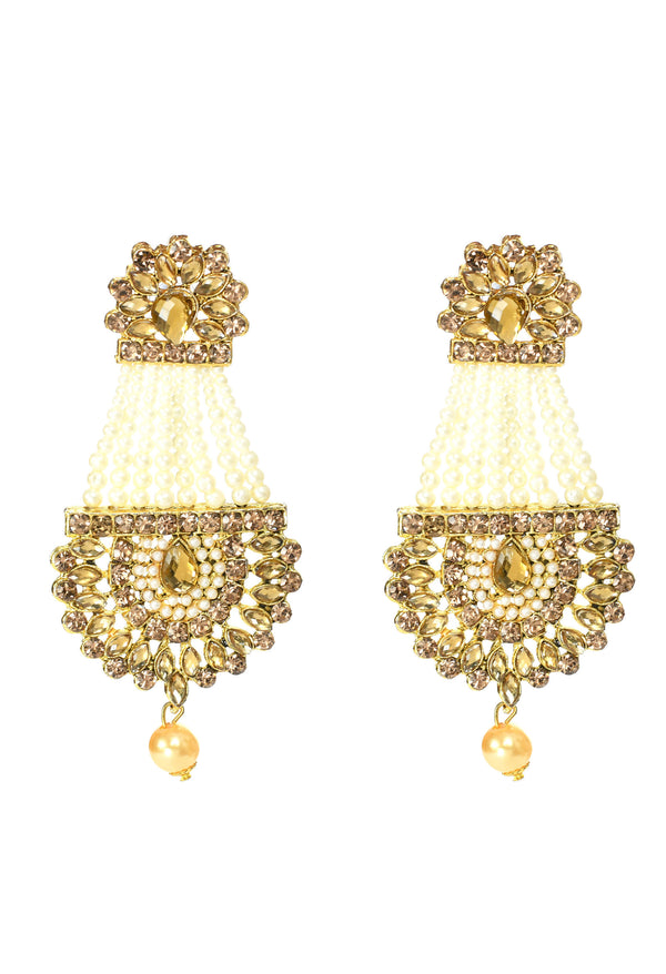 Mominos Fashion Johar Kamal Earrings With Kundan & Pearls Work - Distacart