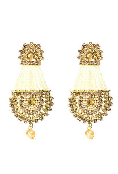 Mominos Fashion Johar Kamal Earrings With Kundan & Pearls Work - Distacart