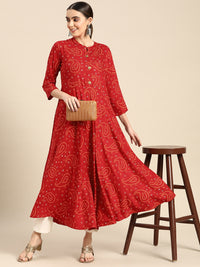 Thumbnail for Sangria Women Bandhani Printed Anarkali Kurta - Distacart