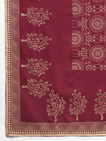 Thumbnail for Khushal K Women Maroon Solid Kurta with Trousers & Dupatta - Distacart