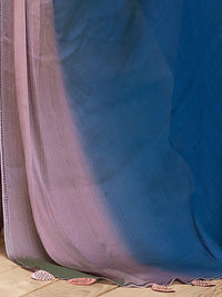 Thumbnail for Saree Mall Blue & Mauve Ombre Dyed Sarees - Distacart