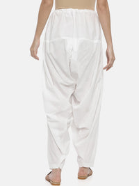 Thumbnail for Souchii White Solid Loose-Fit Patiala - Distacart