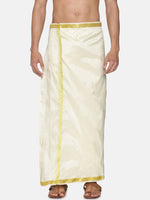 Thumbnail for Sethukrishna Men Cream-Coloured Solid Readymade Dhoti - Distacart