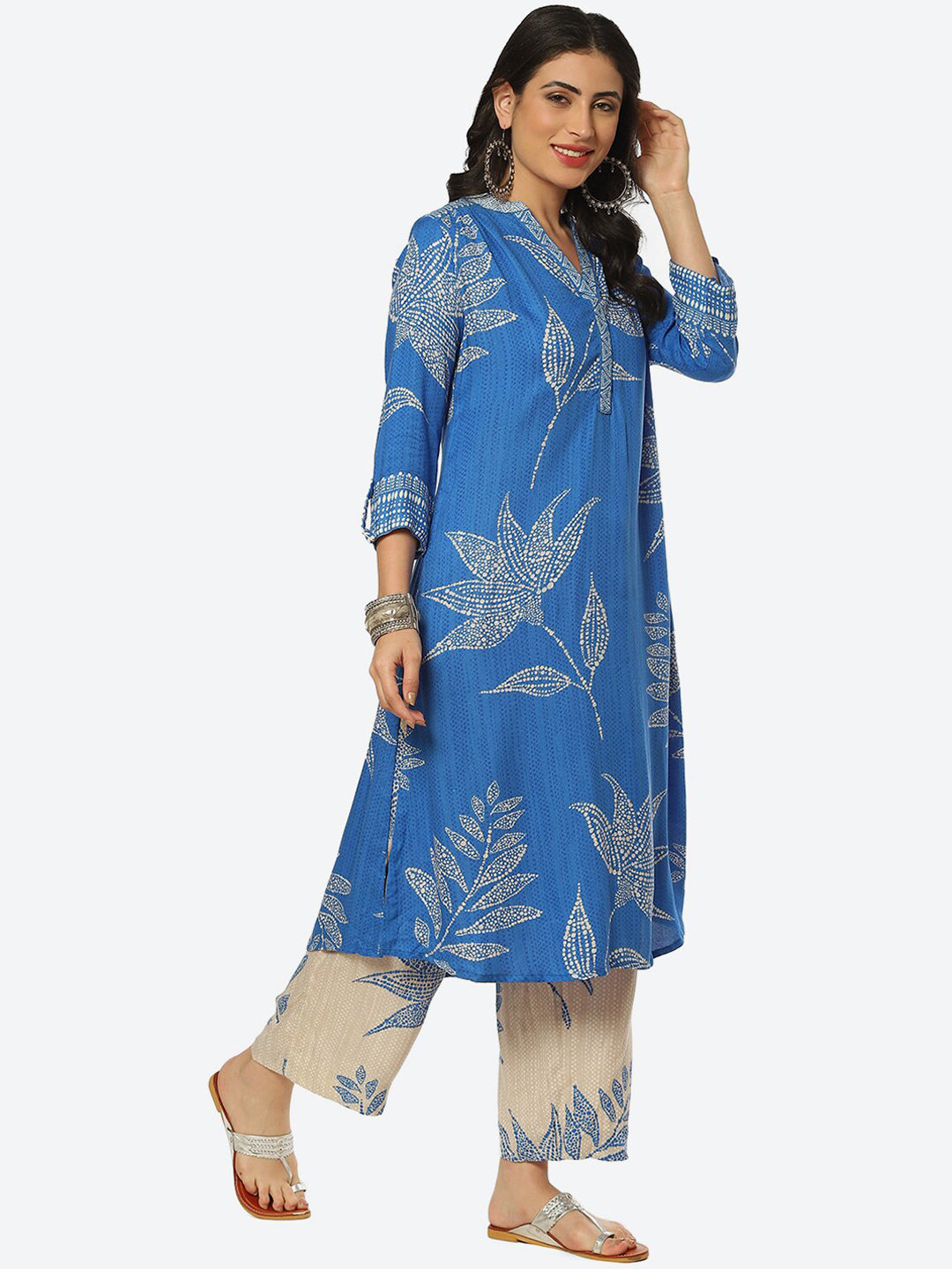 Biba Women Floral Printed Kurta with Palazzos - Distacart