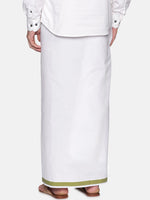 Thumbnail for Sethukrishna Men White Solid Cotton Regular Dhoti - Distacart