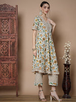 Thumbnail for Myshka Women's Multi Anarkali Kurta & Palazzos With Dupatta - Distacart