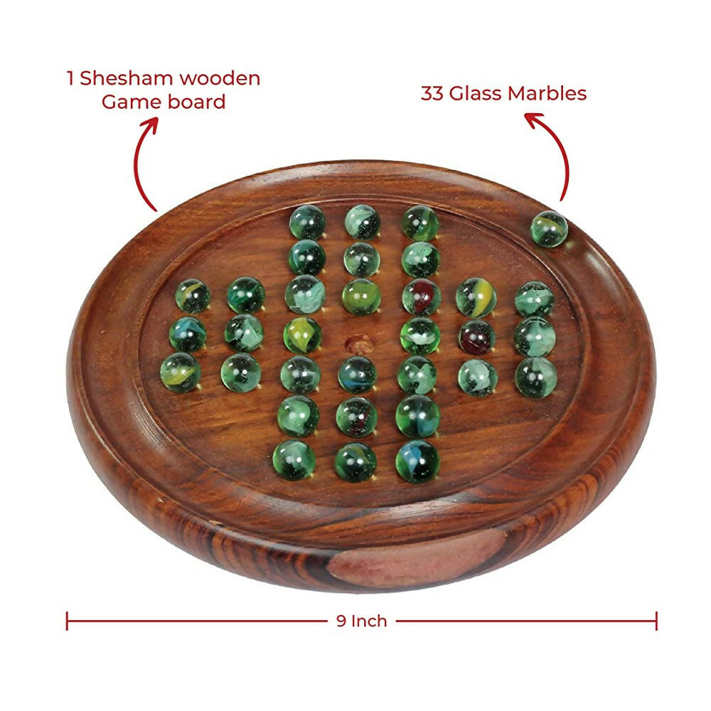 Desi Toys Solitaire , Brainvita , Buddhijaal Game with Marbles - Distacart