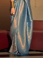 Thumbnail for Mitera Floral Woven Design Zari Pure Silk Saree - Distacart