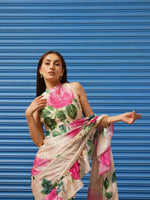 Thumbnail for Tikhi Imli Floral Printed Poly Crepe Saree - Distacart