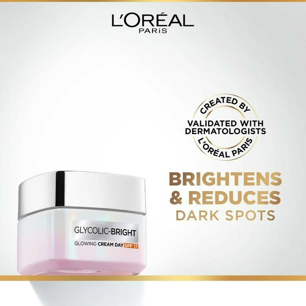 L'Oreal Paris Glycolic Bright Day Cream With SPF 17 - Distacart