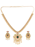 Thumbnail for Saraf RS Jewellery Women Gold-Toned & Multi-Coloured CZ-Studded Handcrafted Jewellery Set - Distacart