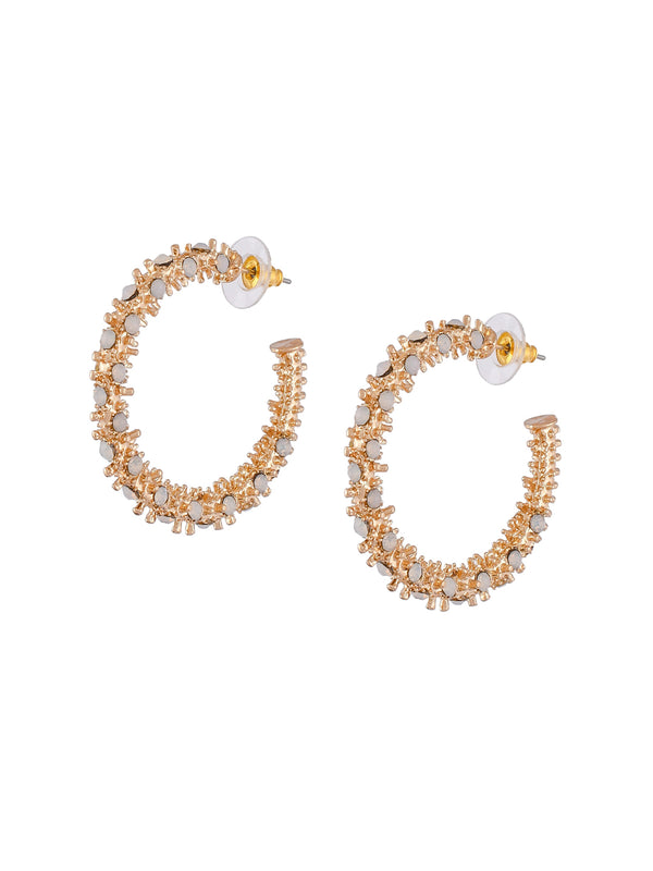 Shoshaa Gold-Toned Contemporary Handcrafted Half Hoop Earrings - Distacart