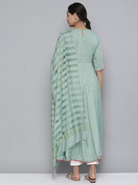 Thumbnail for HERE&NOW Women Embroidered Ethnic Motifs Yoke Design Anarkali Kurta - Distacart