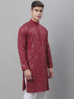 Thumbnail for Sojanya Ethnic Motifs Embroidered Sequinned Pure Cotton Kurta - Distacart