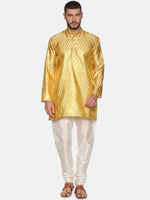 Thumbnail for Sethukrishna Mens Gold-Toned Kurta with Pyjamas - Distacart