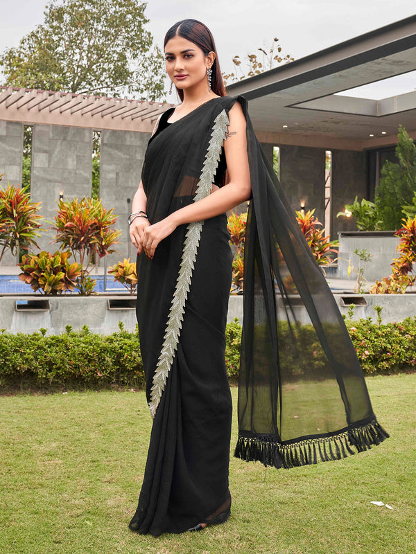 Tikhi Imli Black Beads and Stones Saree - Distacart