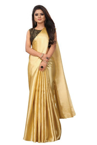 Thumbnail for Vamika Golden Satin Designer Saree (PAVITRA GOLD)
