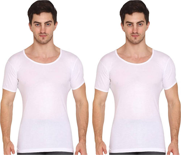 Vip Bonus Men's Half Sleeves Cotton Vest - Pack of 2