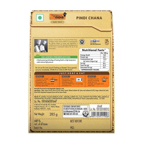Kitchens of India Pindi Chana - Distacart