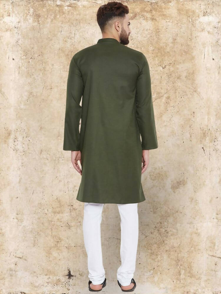 Even Apparels Pure Cotton Green Kurta - Green - Distacart