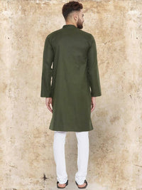 Thumbnail for Even Apparels Pure Cotton Green Kurta - Green - Distacart