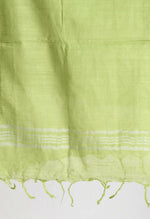 Thumbnail for Mominos Fashion Moeza Women's Linen Cotton Silver Border Parrot Green Dupatta - Distacart