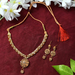 Thumbnail for Mominos Fashion Johar Kamal Gold-Plated Brass Finish Stone Choker For Women (Golden) - Distacart