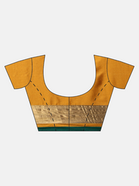Thumbnail for Saree Mall Mustard Yellow & Green Solid Saree - Distacart