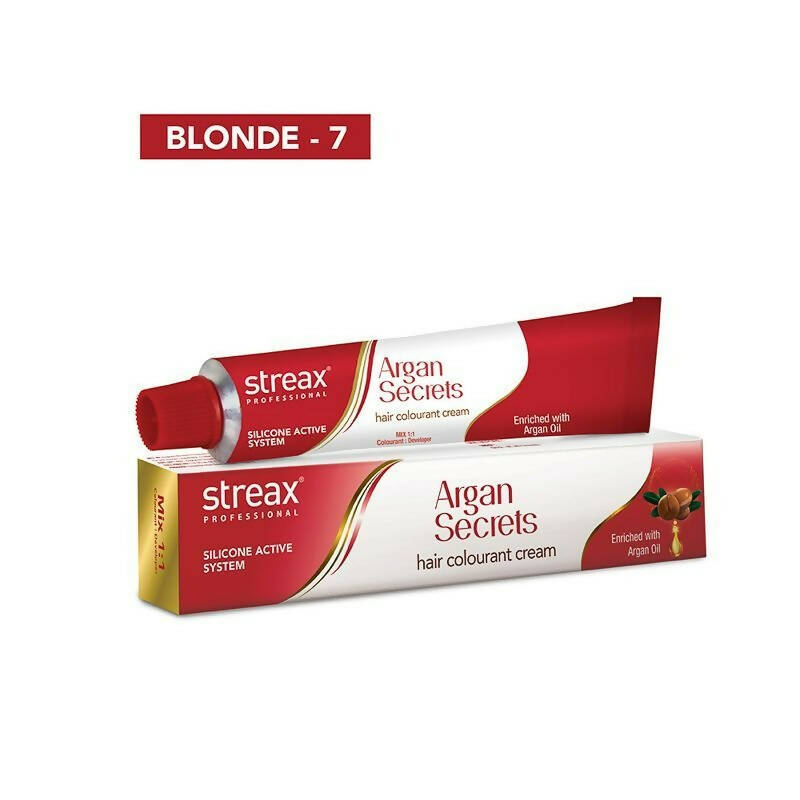 Streax Professional Argan Secrets Hair Colourant Cream - Blonde 7 - Distacart