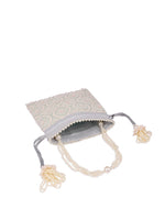 Thumbnail for Masq Blue & Gold-Toned Embellished Embroidered Potli Clutch - Distacart