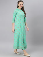 Thumbnail for Khushal K Floral Printed Pure Cotton Kurta with Trousers - Distacart